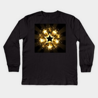 Stellar explosion wits gold stars Kids Long Sleeve T-Shirt